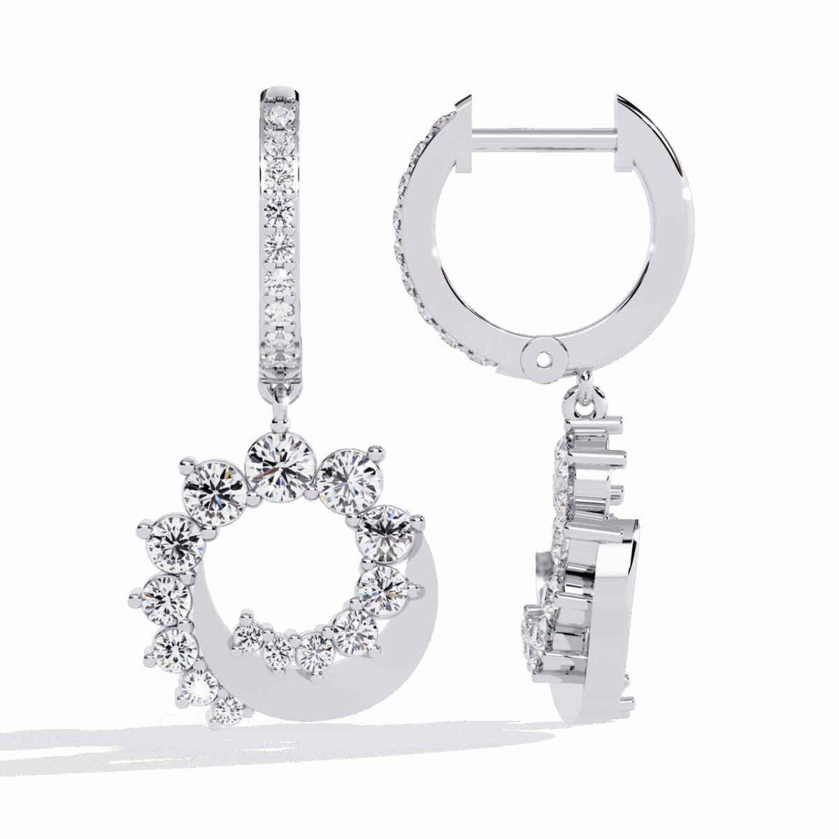 1 Carat Twilight Spiral Diamond Dangle Earrings  Image 4