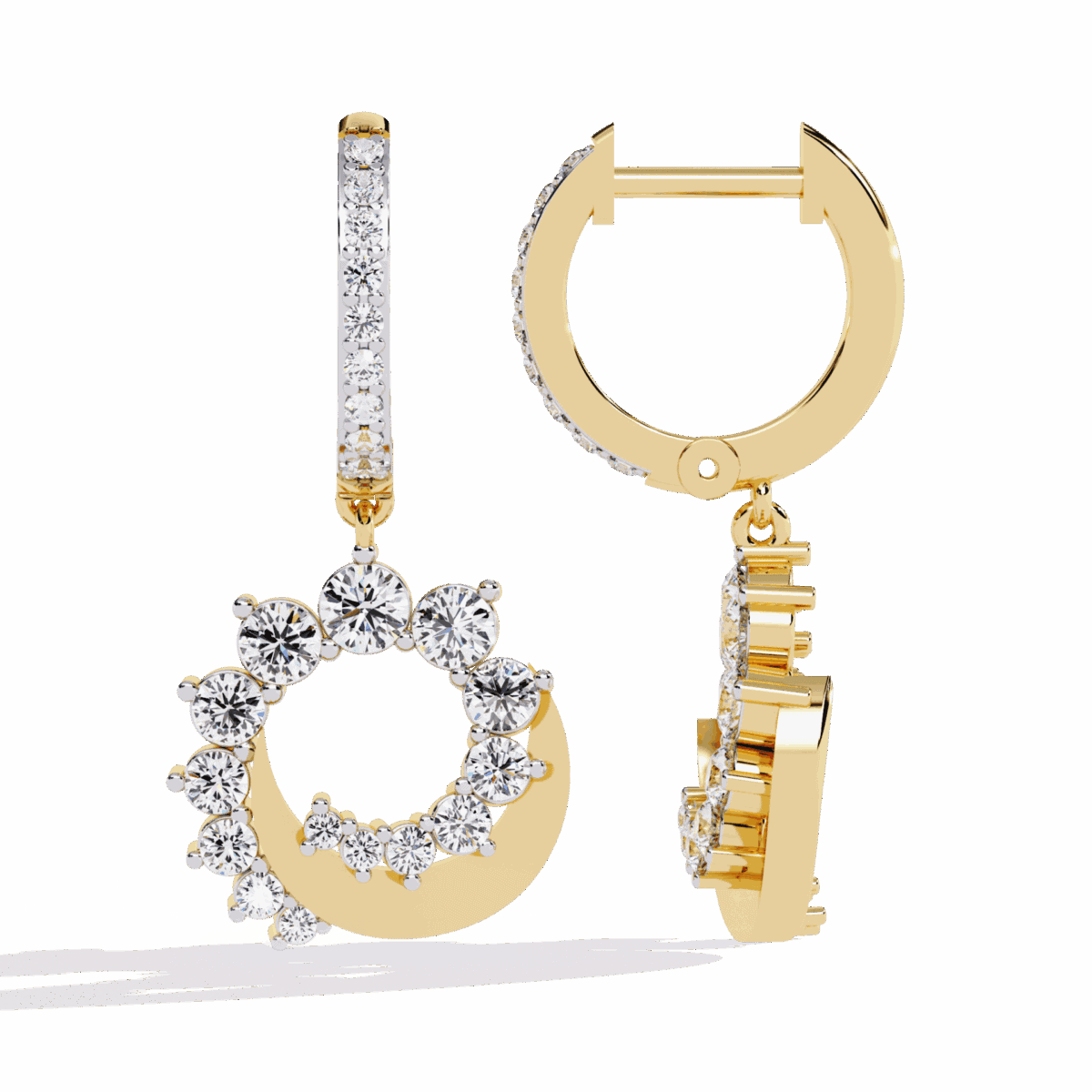 1 Carat Twilight Spiral Diamond Dangle Earrings  Image 8