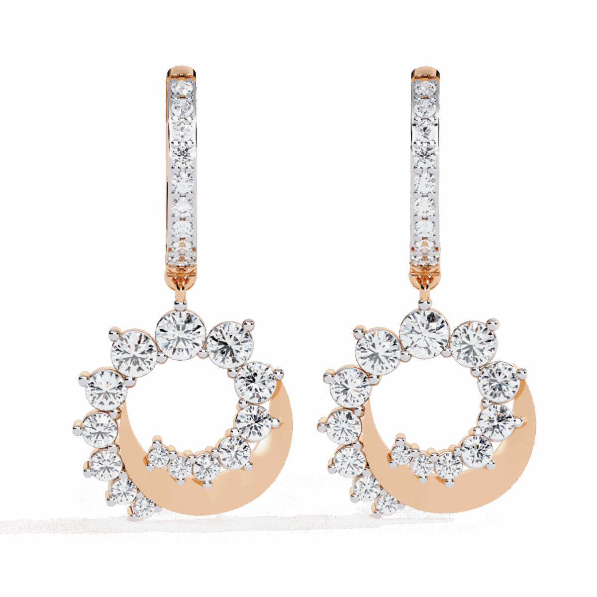 1 Carat Twilight Spiral Diamond Dangle Earrings  Image 9