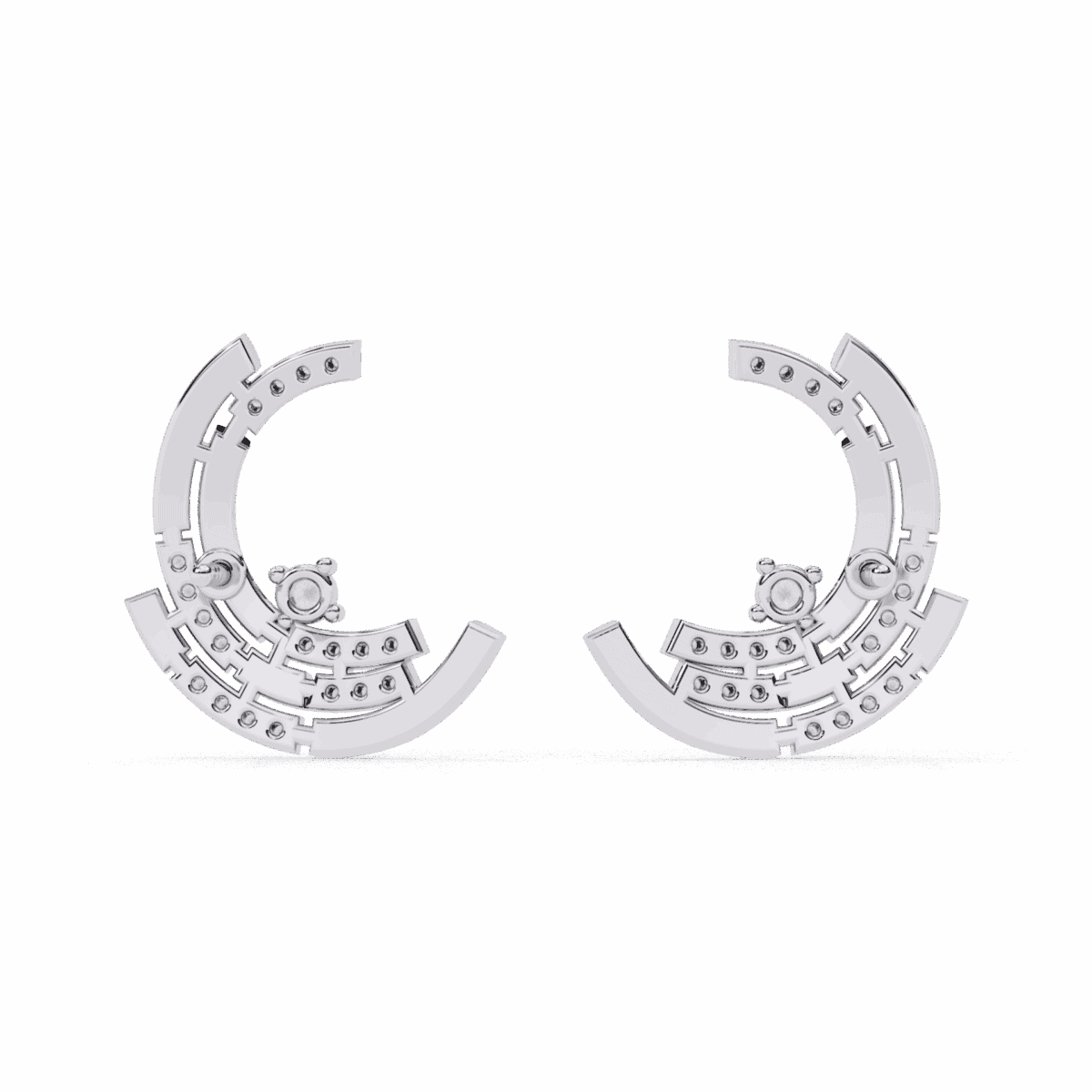 0.2 Carat Round Diamond Cluster Stud Earrings  Image 3