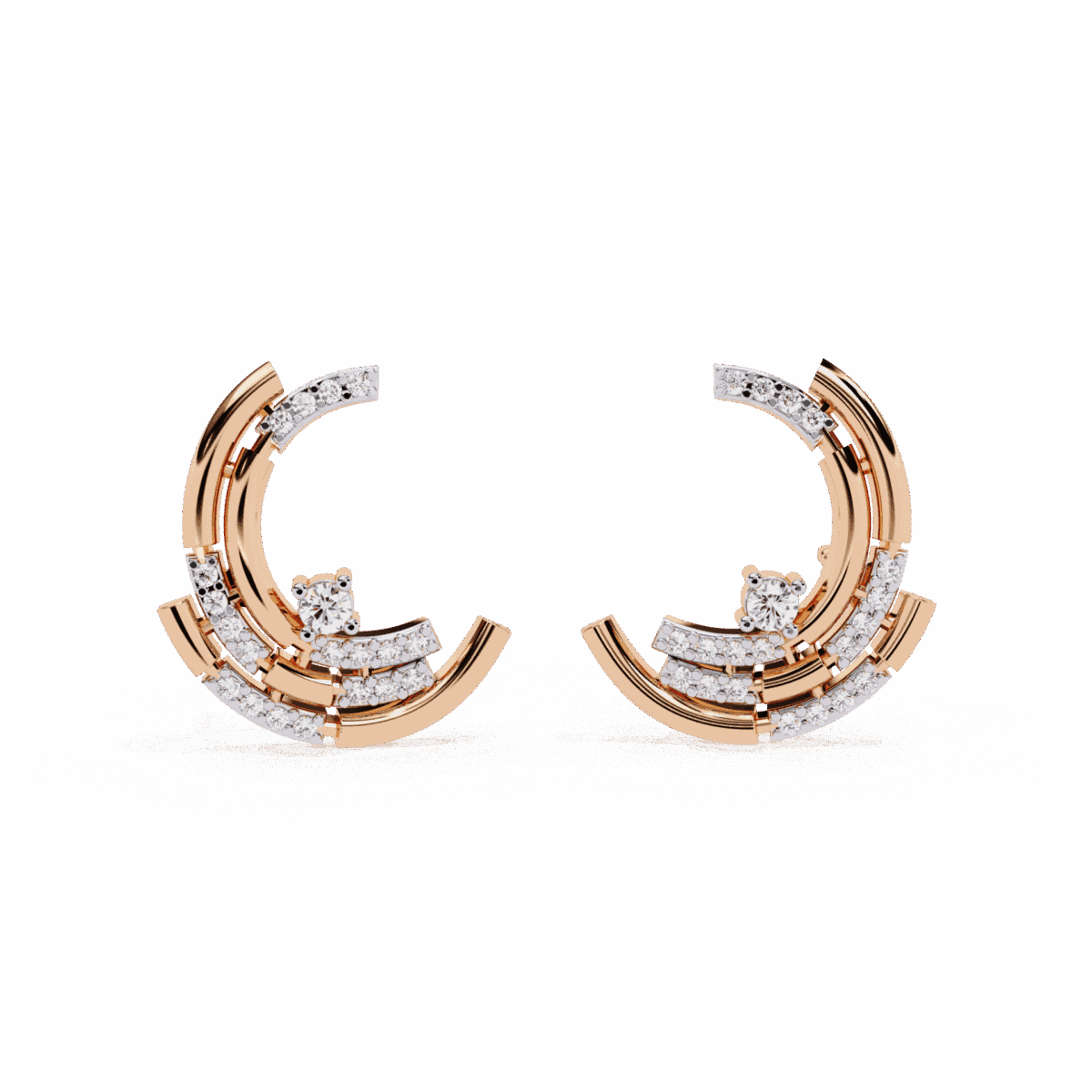 0.2 Carat Round Diamond Cluster Stud Earrings  Image 9