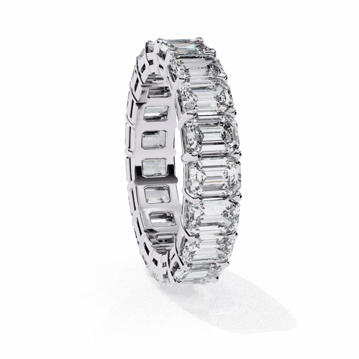 5 Carat Emerald Cut Eternity Diamond Band  Image 2
