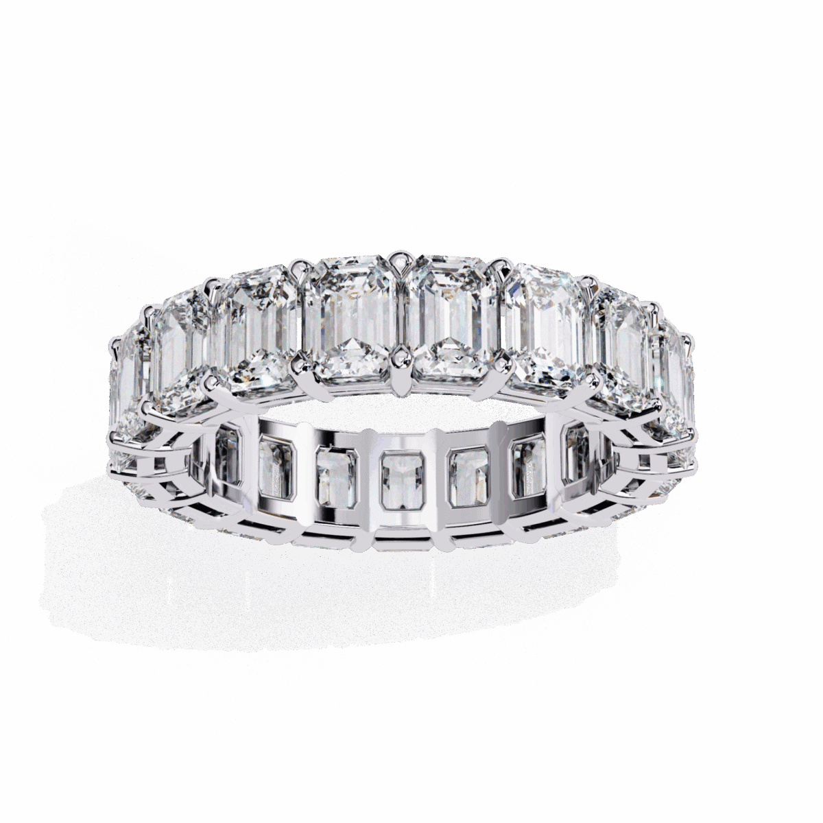 5 Carat Emerald Cut Eternity Diamond Band  Image 3