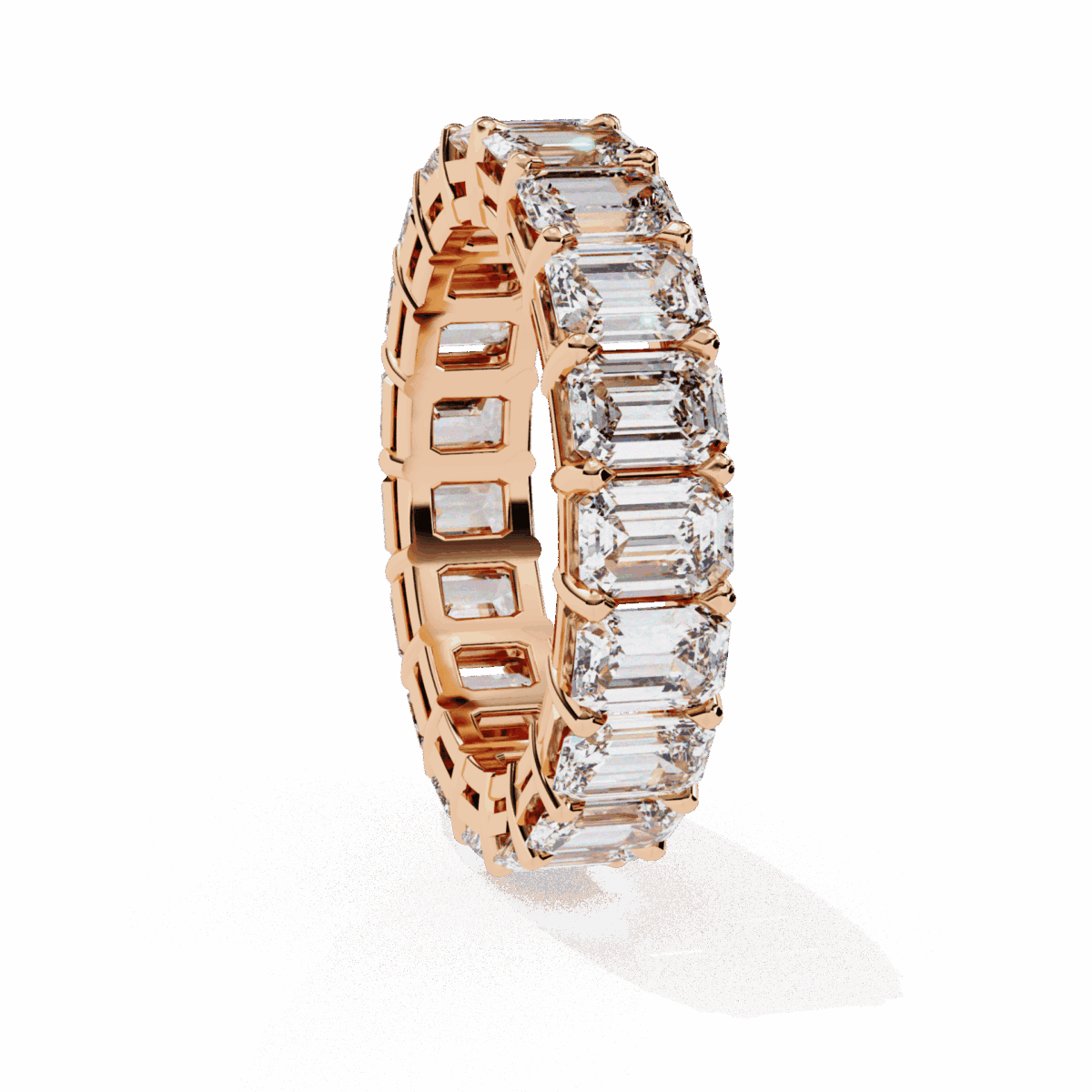 5 Carat Emerald Cut Eternity Diamond Band  Image 9