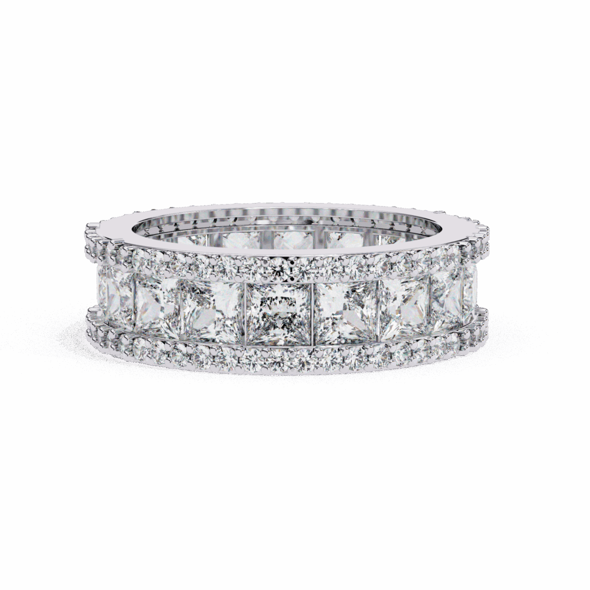 3.5 Carat Princess and Round Cut Timeless Wedding Band  Image 1