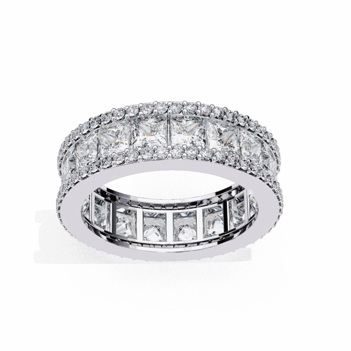 3.5 Carat Princess and Round Cut Timeless Wedding Band  Image 2