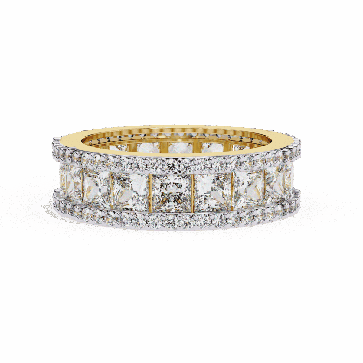 3.5 Carat Princess and Round Cut Timeless Wedding Band  Image 4