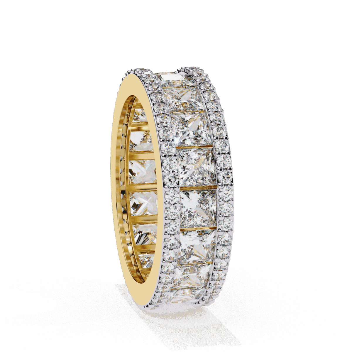 3.5 Carat Princess and Round Cut Timeless Wedding Band  Image 5