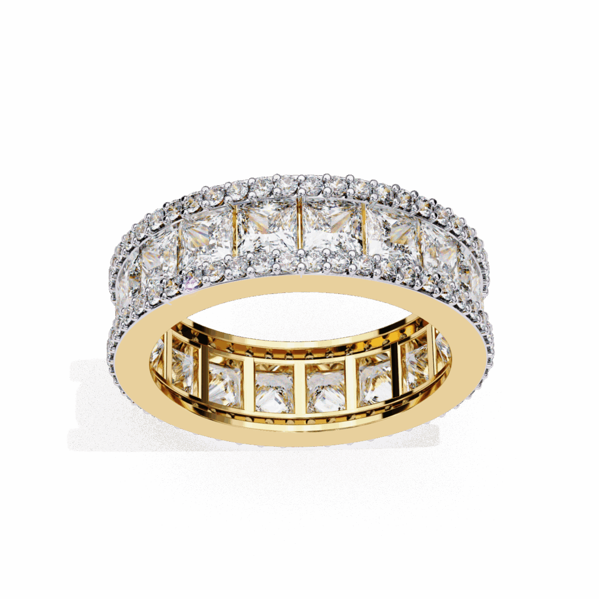 3.5 Carat Princess and Round Cut Timeless Wedding Band  Image 6