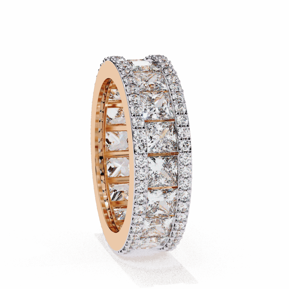 3.5 Carat Princess and Round Cut Timeless Wedding Band  Image 9