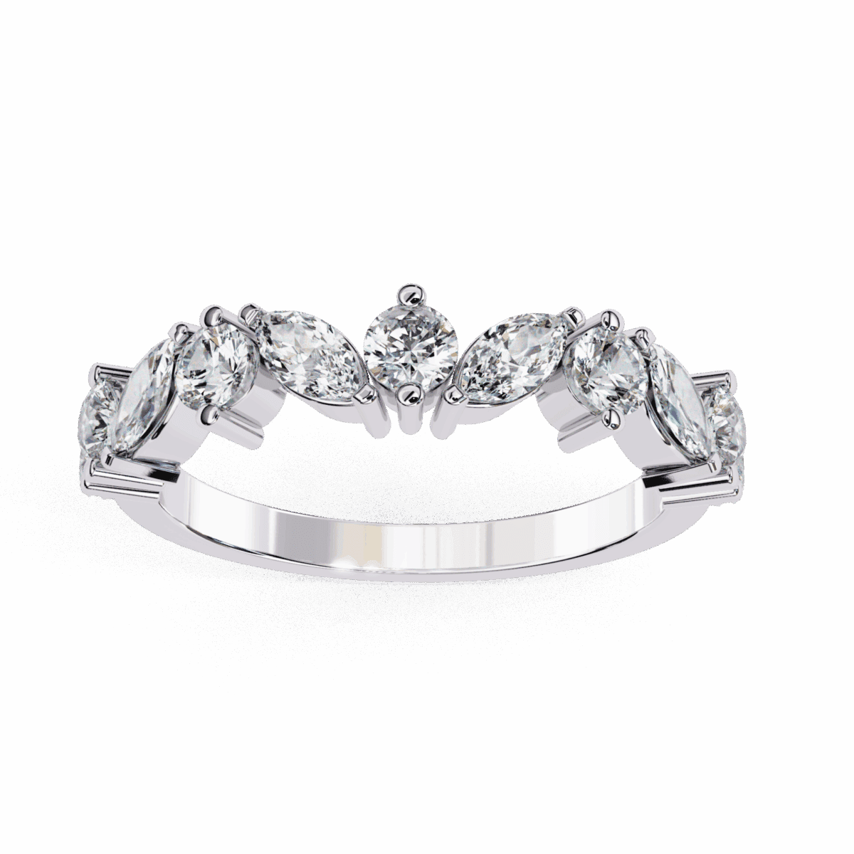 1 Carat Round and Marquise Cut Twilight Diamond Band  Image 2