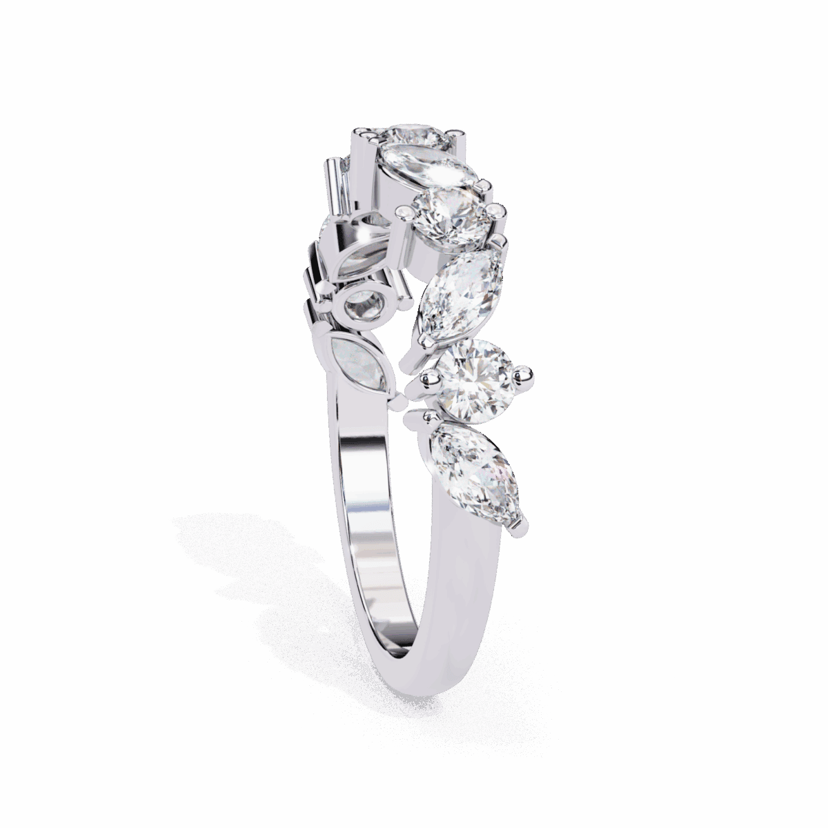 1 Carat Round and Marquise Cut Twilight Diamond Band  Image 3