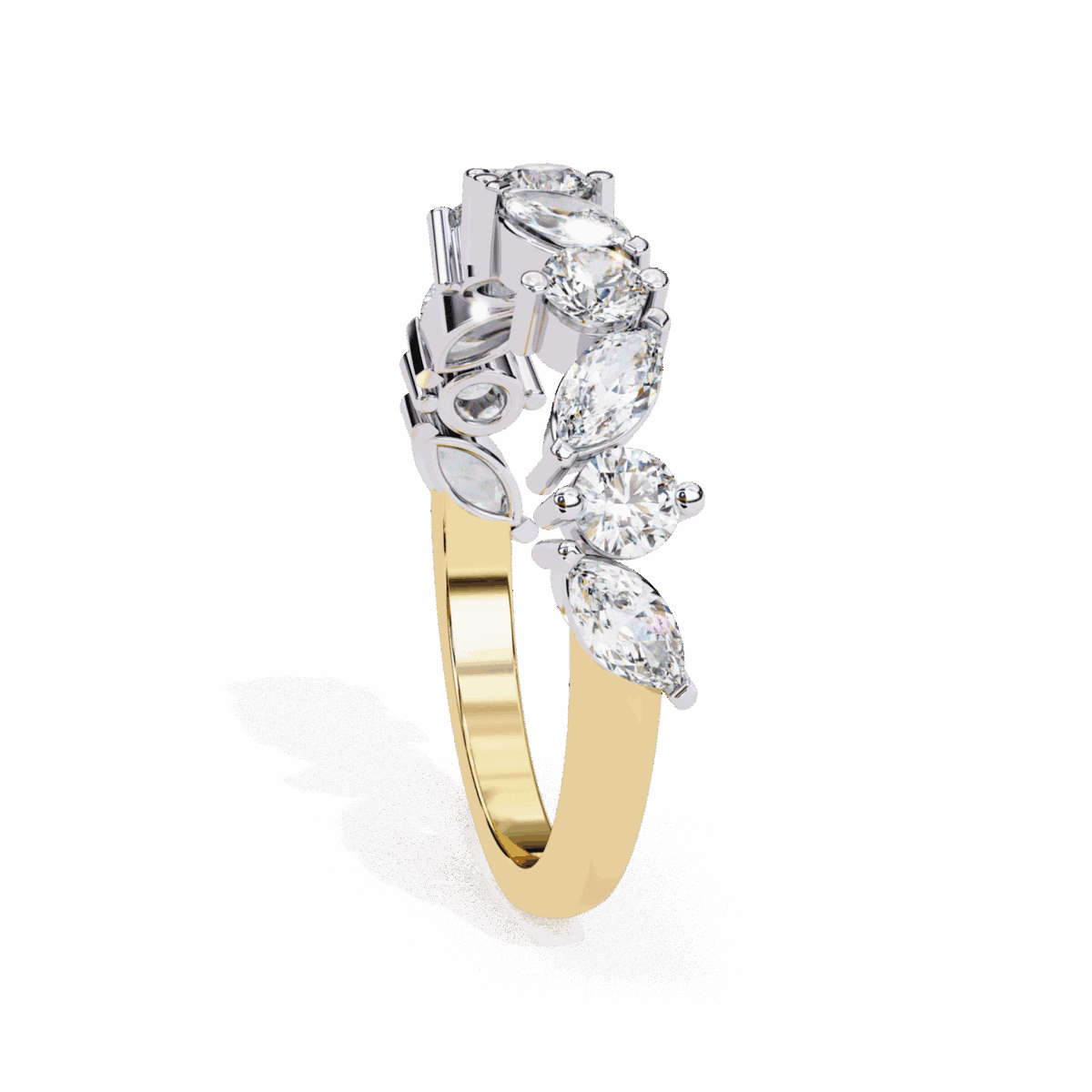 1 Carat Round and Marquise Cut Twilight Diamond Band  Image 7