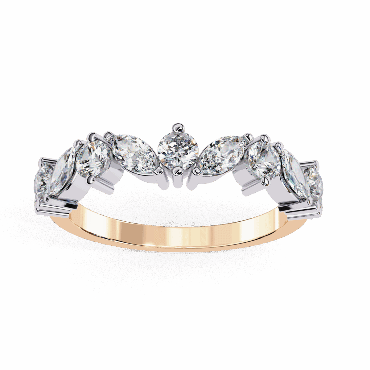 1 Carat Round and Marquise Cut Twilight Diamond Band  Image 10