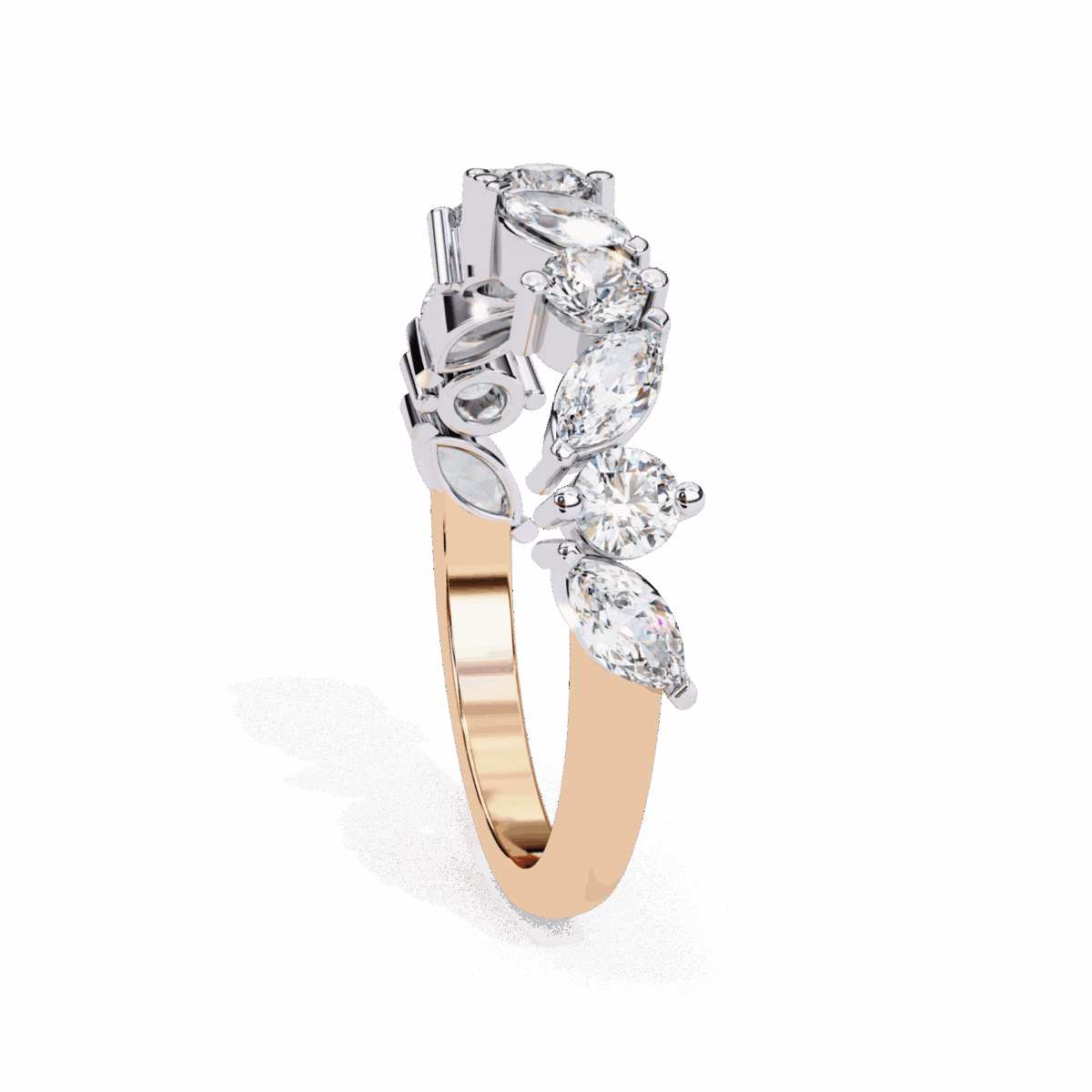 1 Carat Round and Marquise Cut Twilight Diamond Band  Image 11