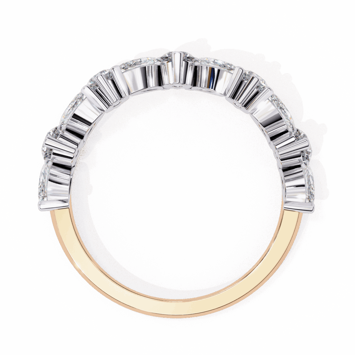 1 Carat Round and Marquise Cut Twilight Diamond Band  Image 12