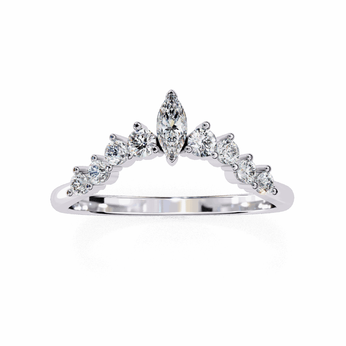0.4 Carat Marquise and Round Cut Timeless Diamond Band  Image 1
