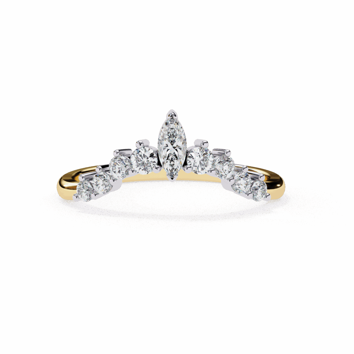 0.4 Carat Marquise and Round Cut Timeless Diamond Band  Image 6