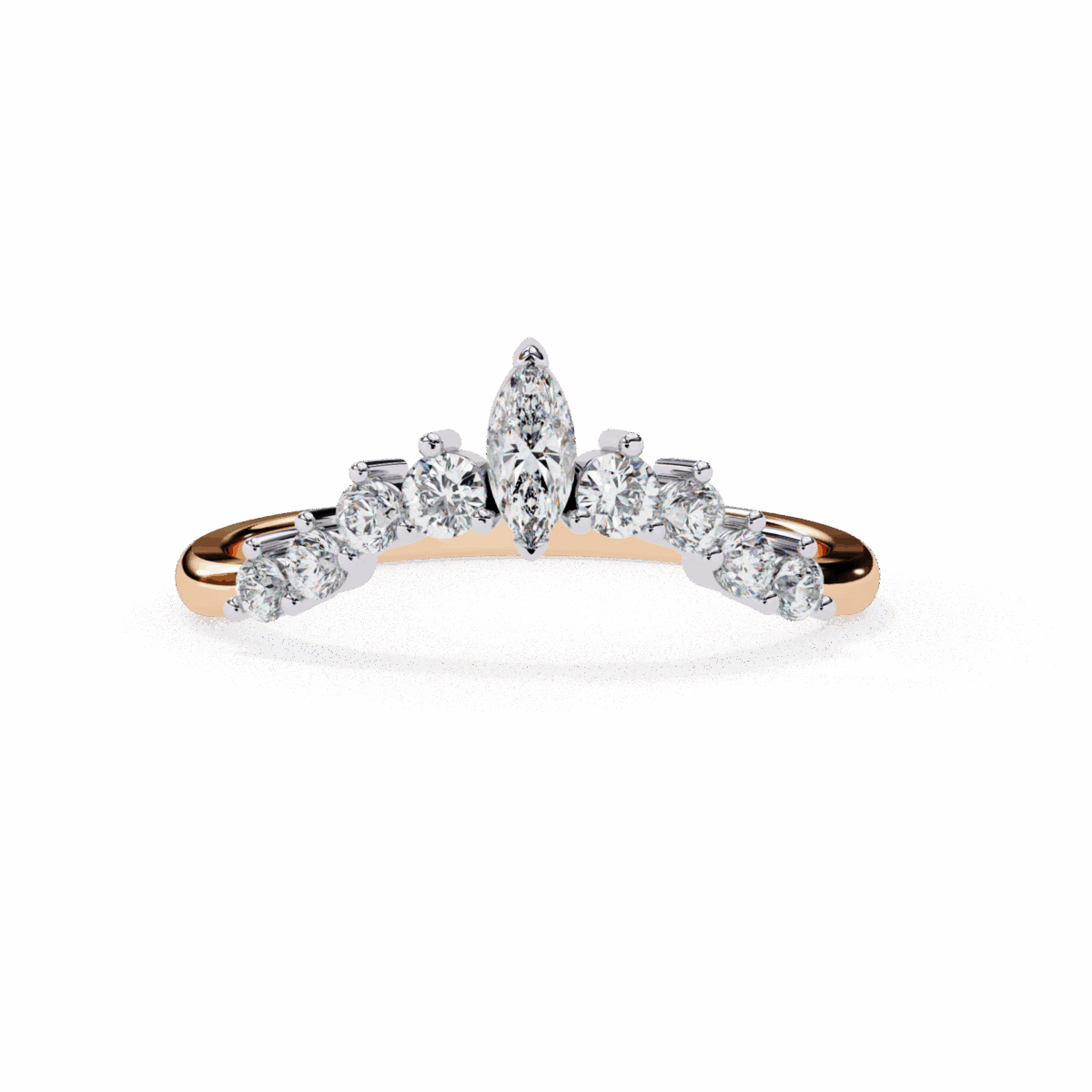 0.4 Carat Marquise and Round Cut Timeless Diamond Band  Image 10