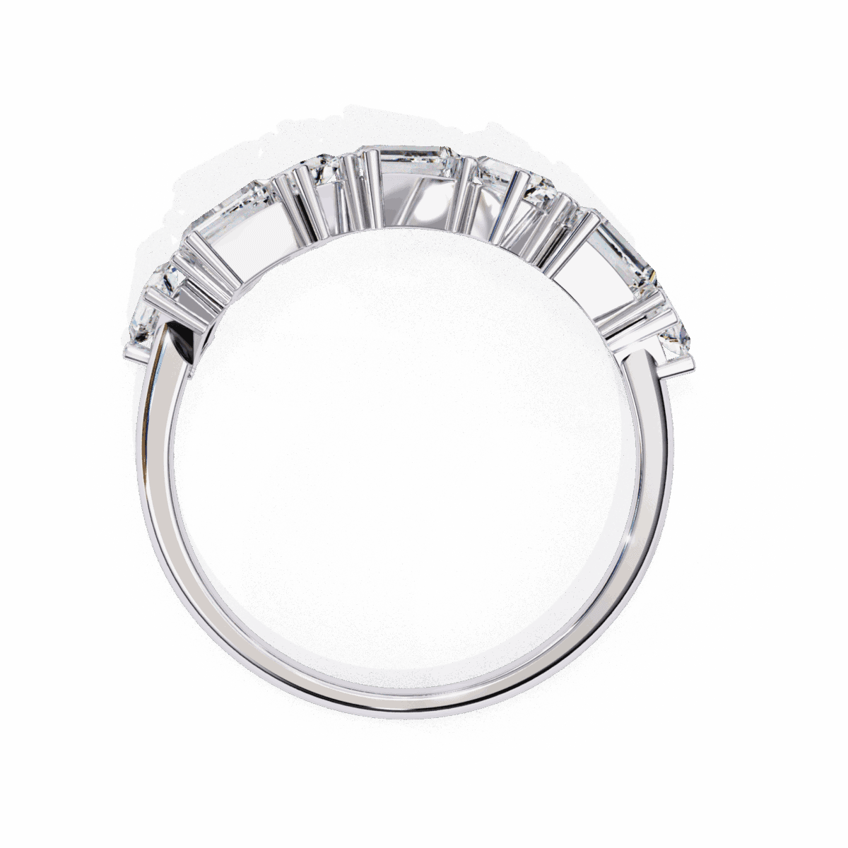0.75 Carat Baguette and Round Cut Twilight Diamond Band  Image 5