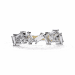 0.75 Carat Baguette and Round Cut Twilight Diamond Band