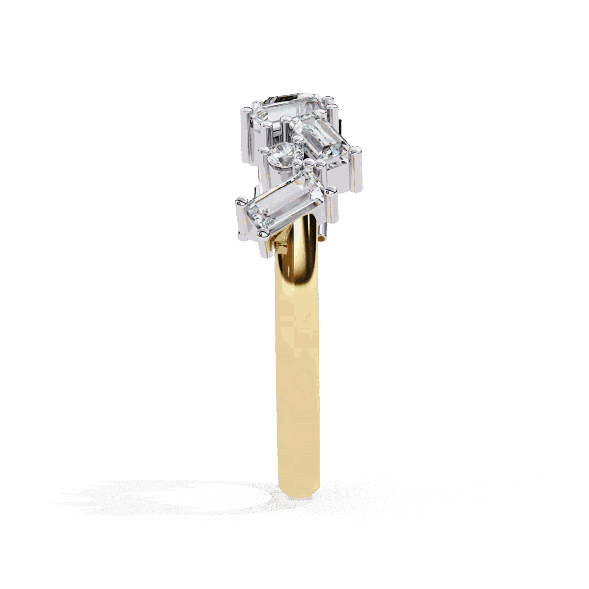 0.75 Carat Baguette and Round Cut Twilight Diamond Band  Image 7