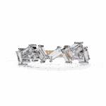 0.75 Carat Baguette and Round Cut Twilight Diamond Band - Image 9