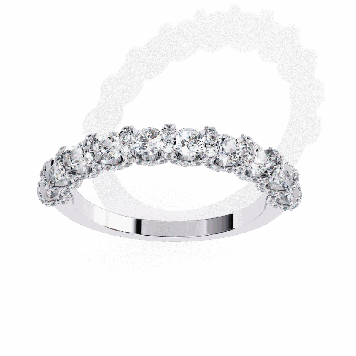 1 Carat Round Cut Eternity Wedding Band  Image 3