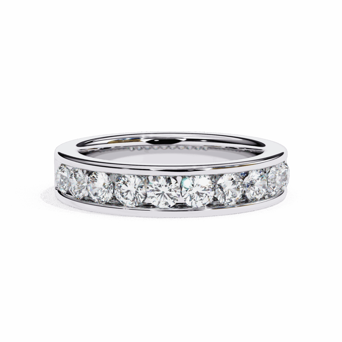 1 Carat Round Cut Minimal Diamond Band for Her  Image 1