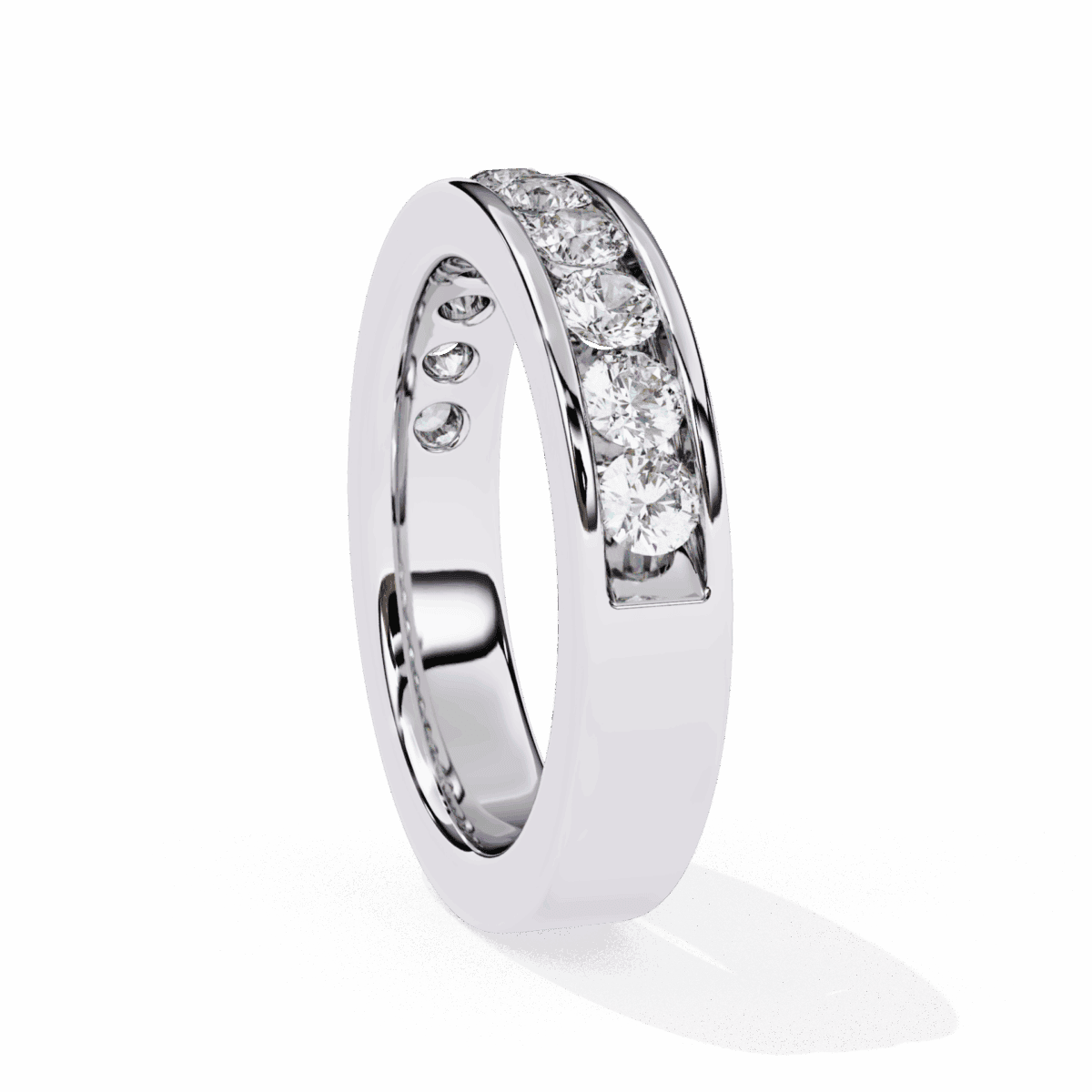 1 Carat Round Cut Minimal Diamond Band for Her  Image 3