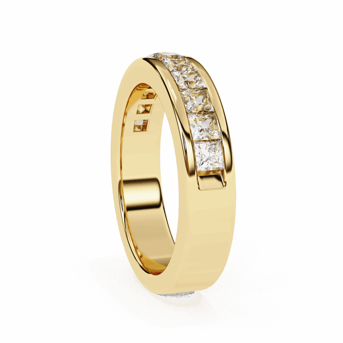 1 Carat Princess Cut Minimal Diamond Band for Her  Image 3