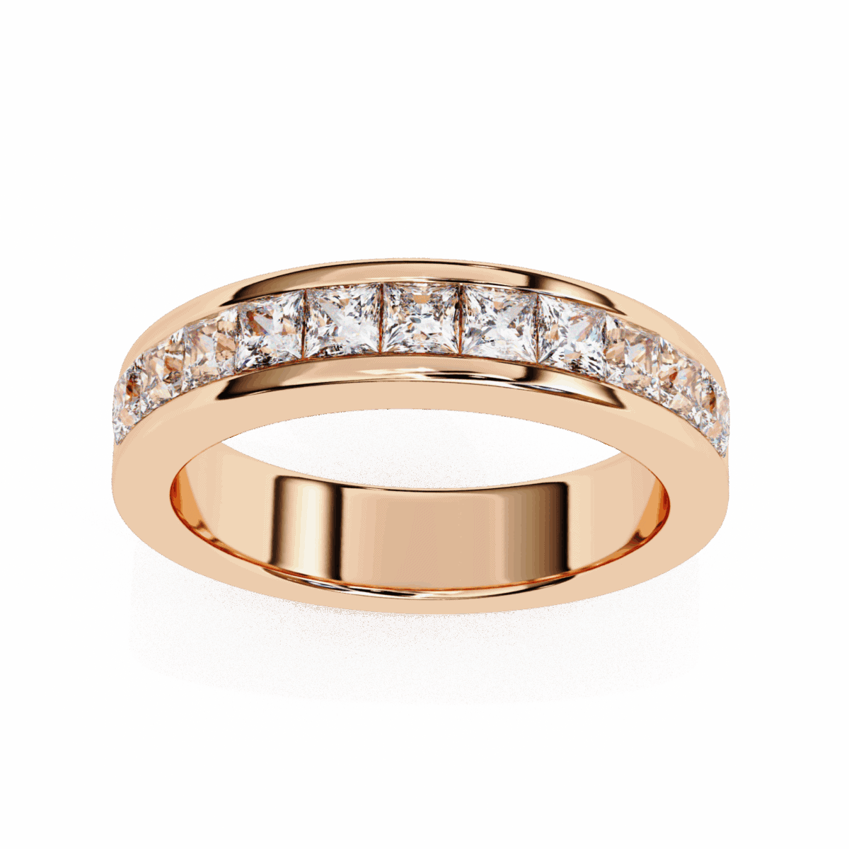 1 Carat Princess Cut Minimal Diamond Band for Her  Image 6
