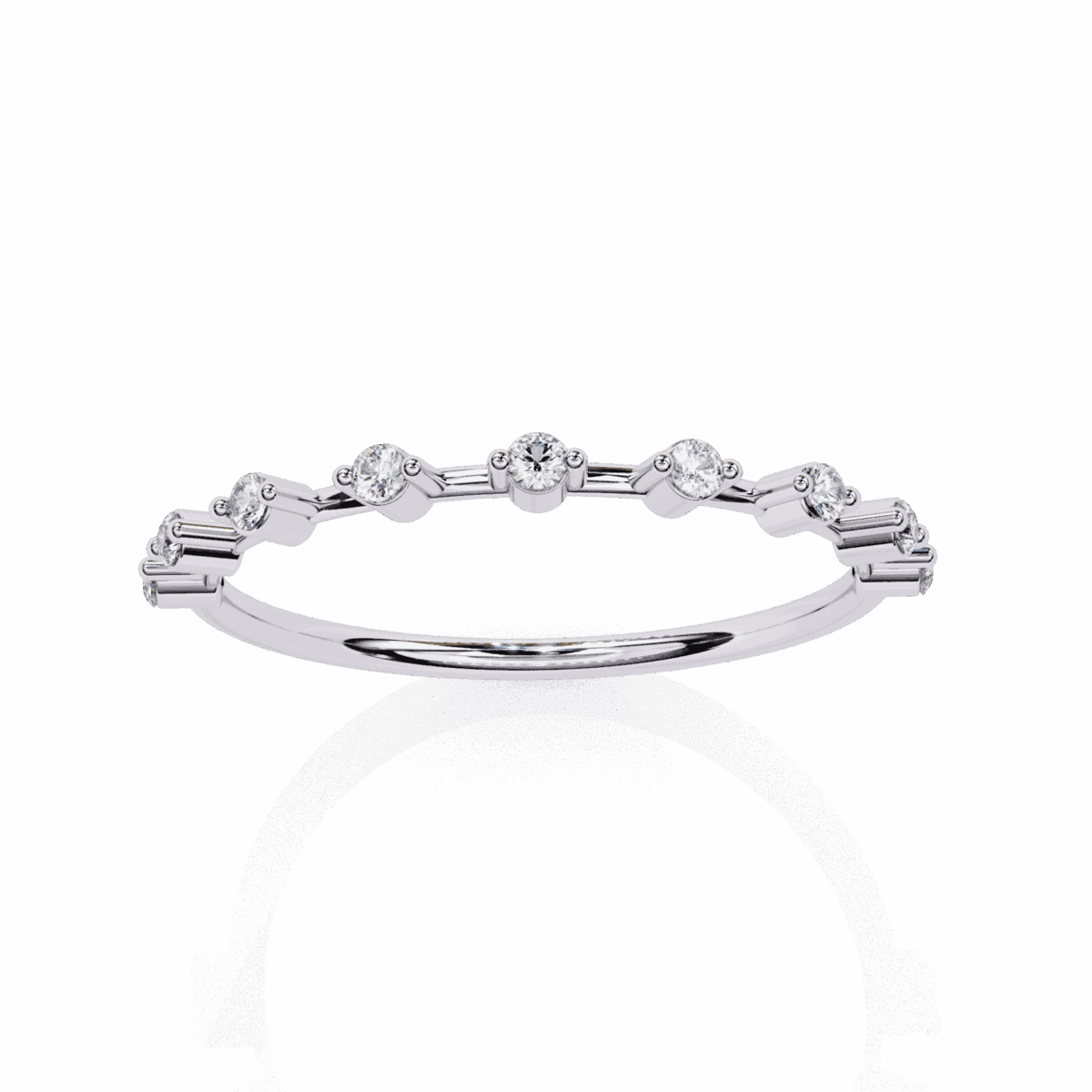 0.15 Carat Round Cut Minimal Diamond Band for Her  Image 3