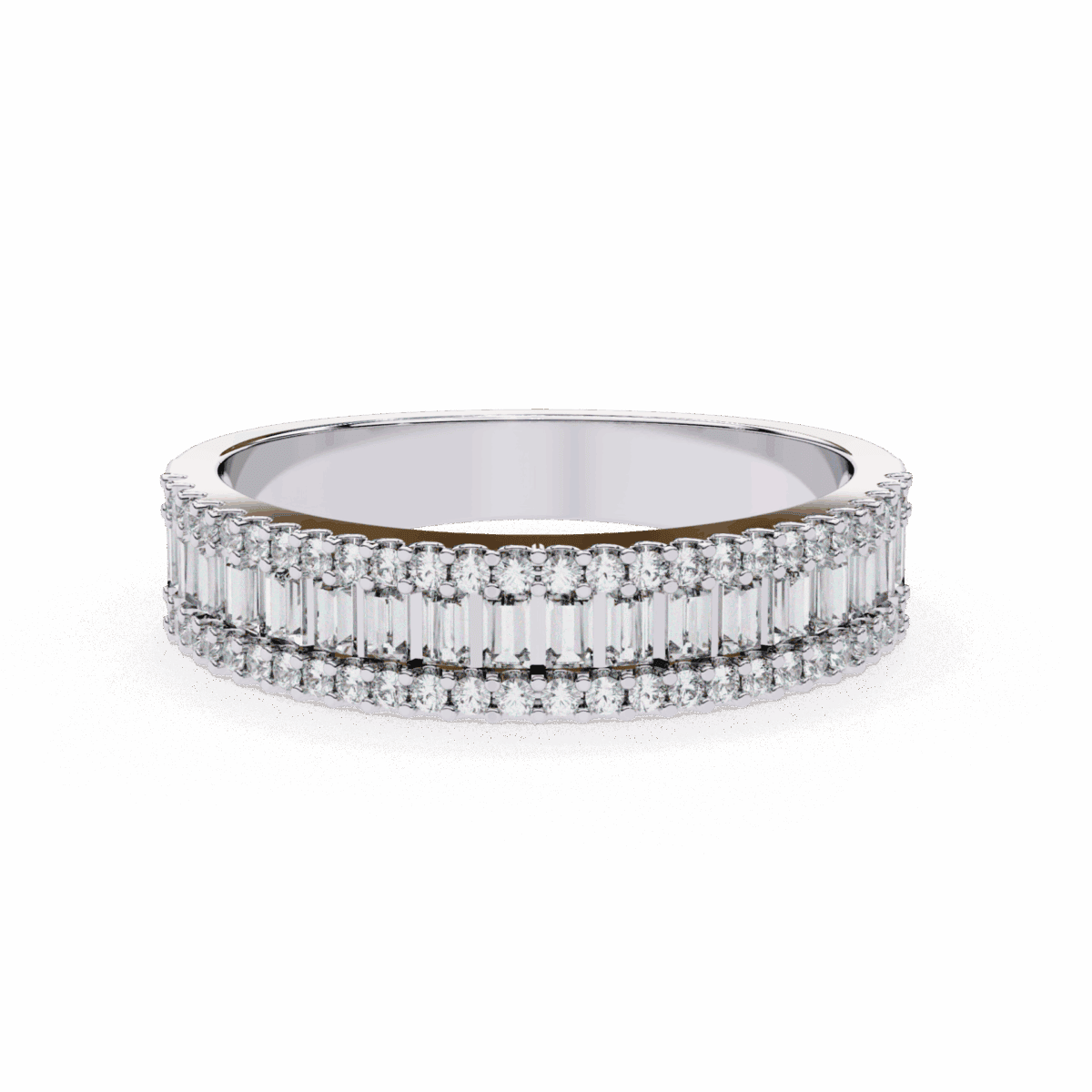 0.5 Carat Baguette and Round Cut Eternity Engagement Ring  Image 1