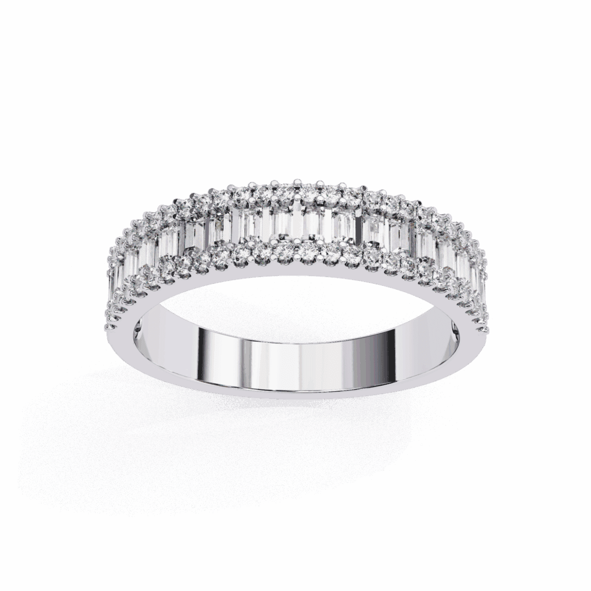 0.5 Carat Baguette and Round Cut Eternity Engagement Ring  Image 2