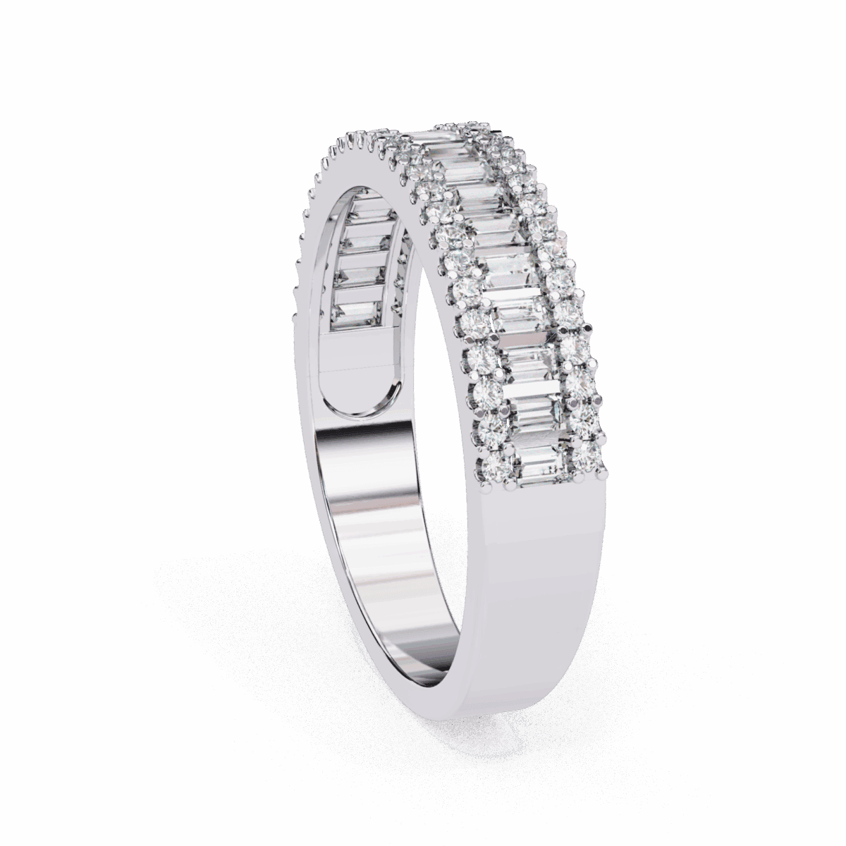 0.5 Carat Baguette and Round Cut Eternity Engagement Ring  Image 3