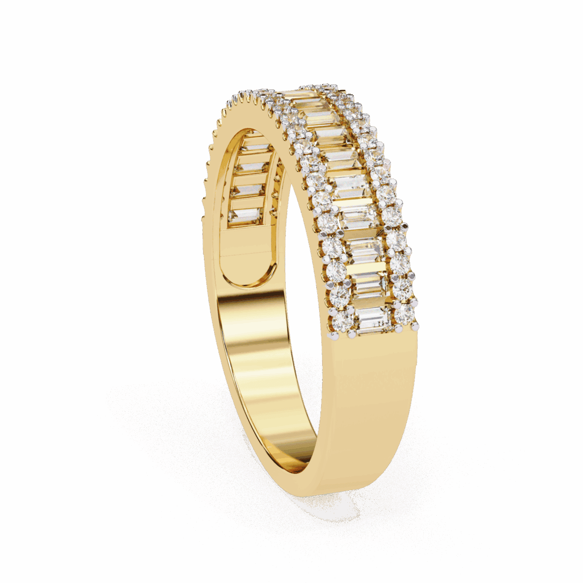 0.5 Carat Baguette and Round Cut Eternity Engagement Ring  Image 7