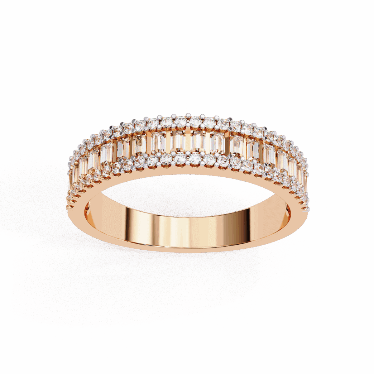 0.5 Carat Baguette and Round Cut Eternity Engagement Ring  Image 10