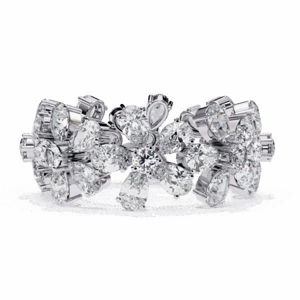 4.25 Carat Pear and Round Cut Twilight Diamond Band