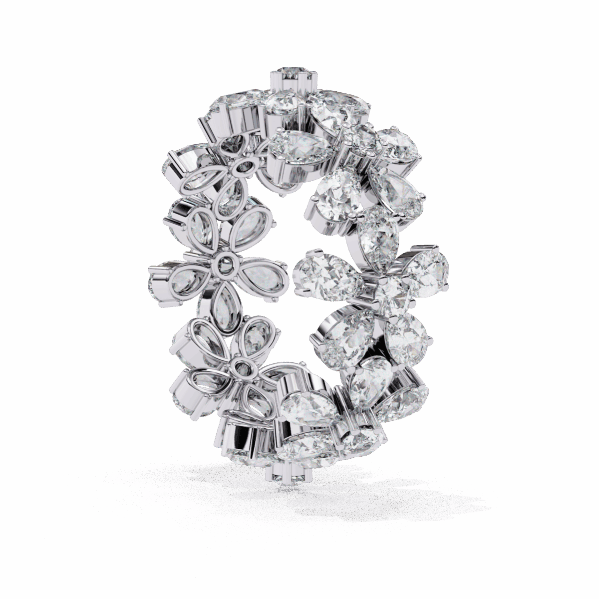 4.25 Carat Pear and Round Cut Twilight Diamond Band  Image 2