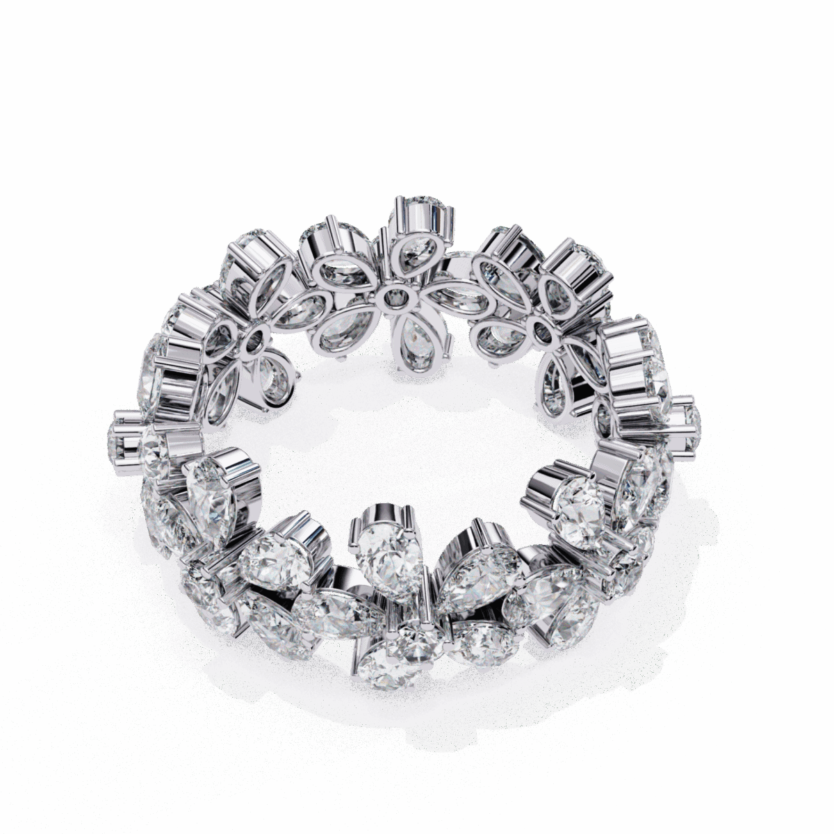 4.25 Carat Pear and Round Cut Twilight Diamond Band  Image 3