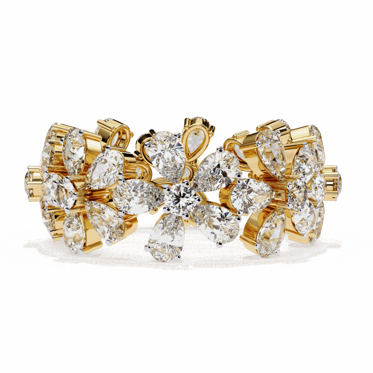 4.25 Carat Pear and Round Cut Twilight Diamond Band  Image 5