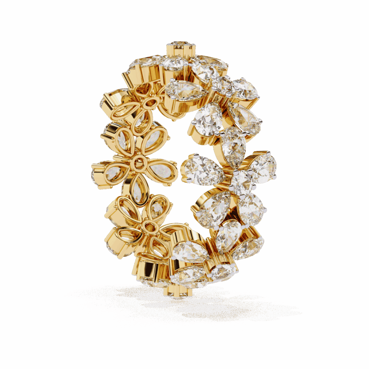 4.25 Carat Pear and Round Cut Twilight Diamond Band  Image 6