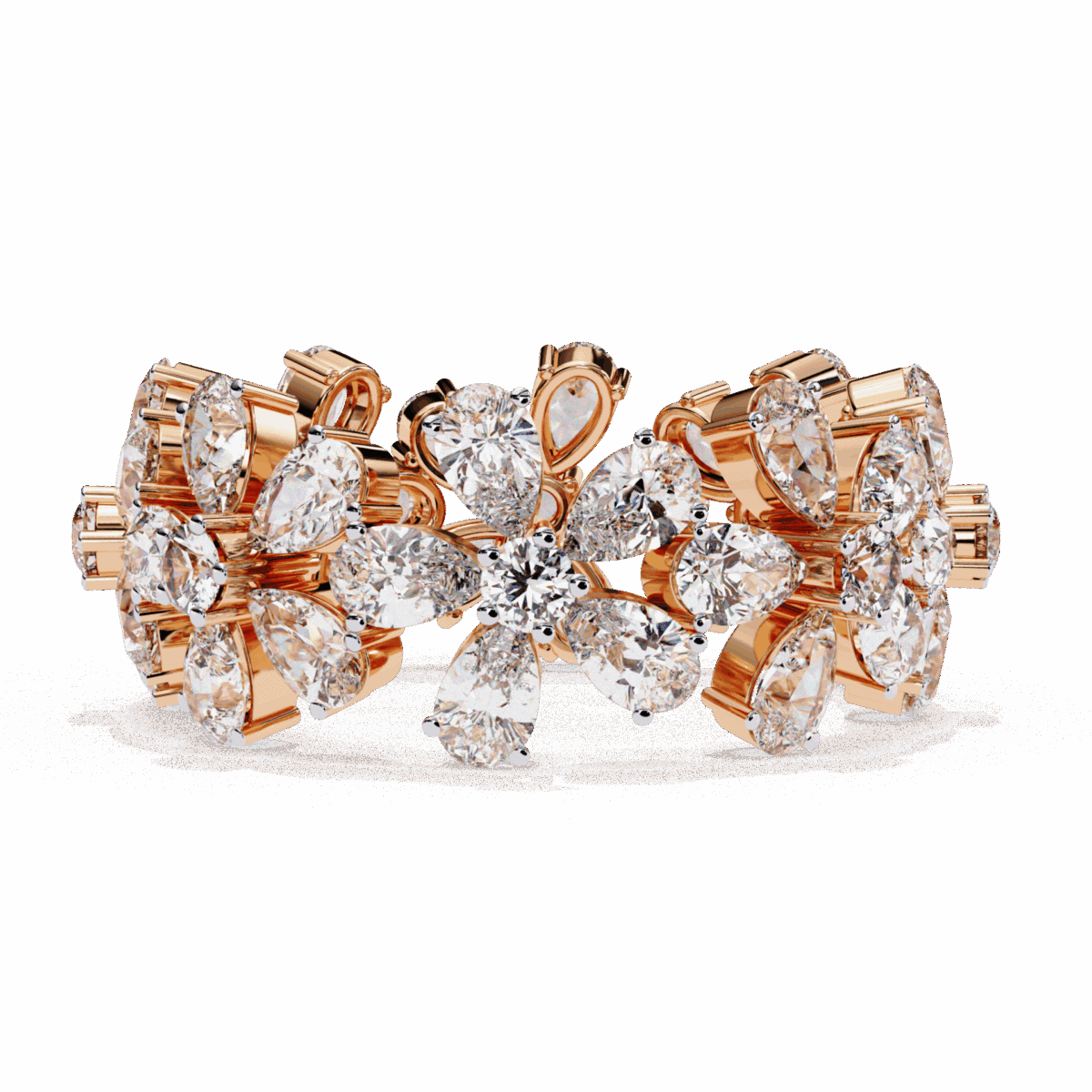 4.25 Carat Pear and Round Cut Twilight Diamond Band  Image 9