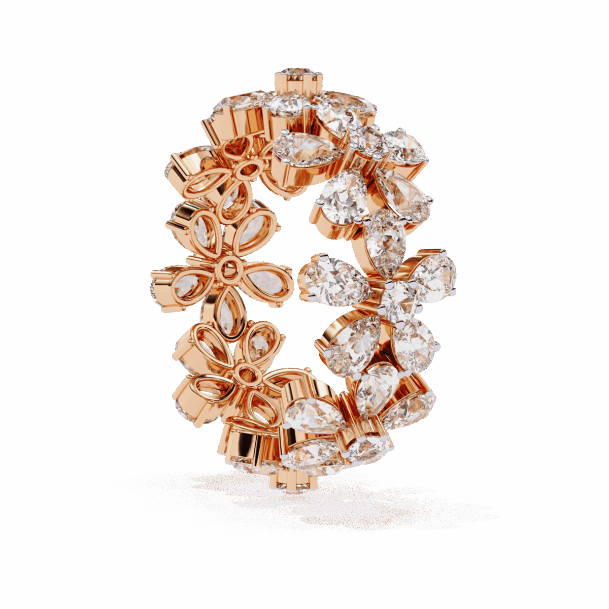 4.25 Carat Pear and Round Cut Twilight Diamond Band  Image 10