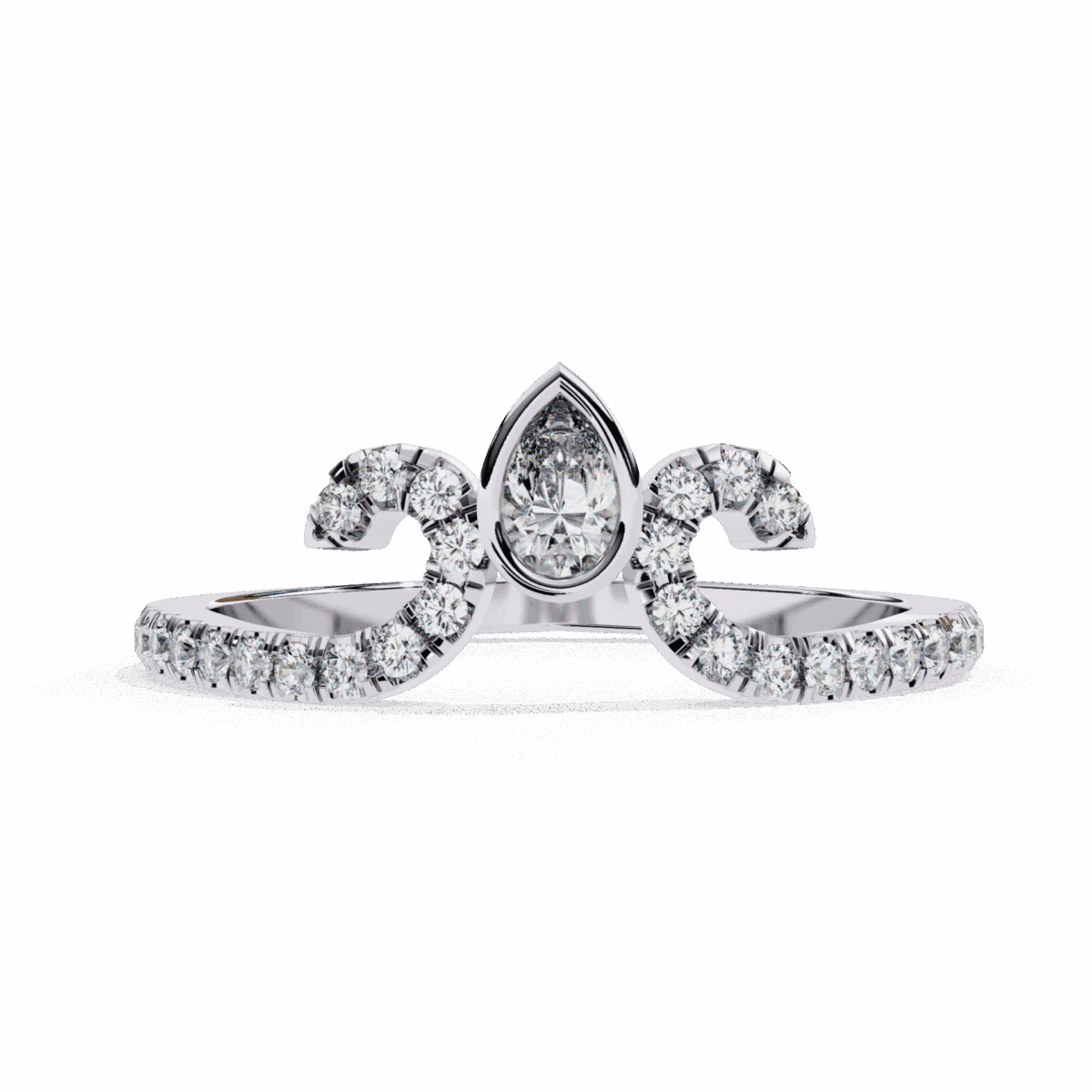 0.25 Carat Pear and Round Cut Timeless Wedding Band  Image 1