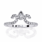 0.25 Carat Pear and Round Cut Timeless Wedding Band - Image 2