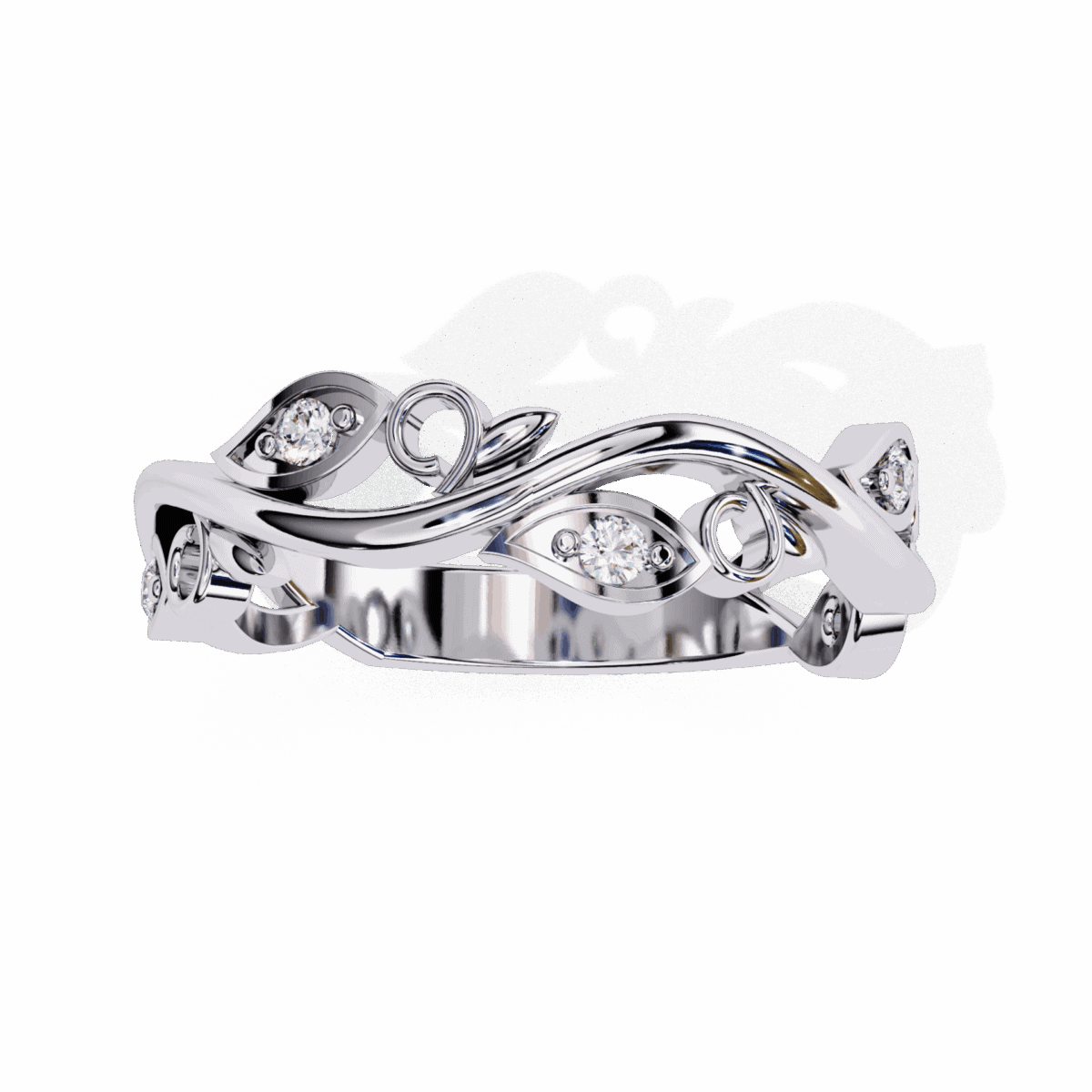 0.1 Carat Round Cut Royale Diamond Band  Image 2