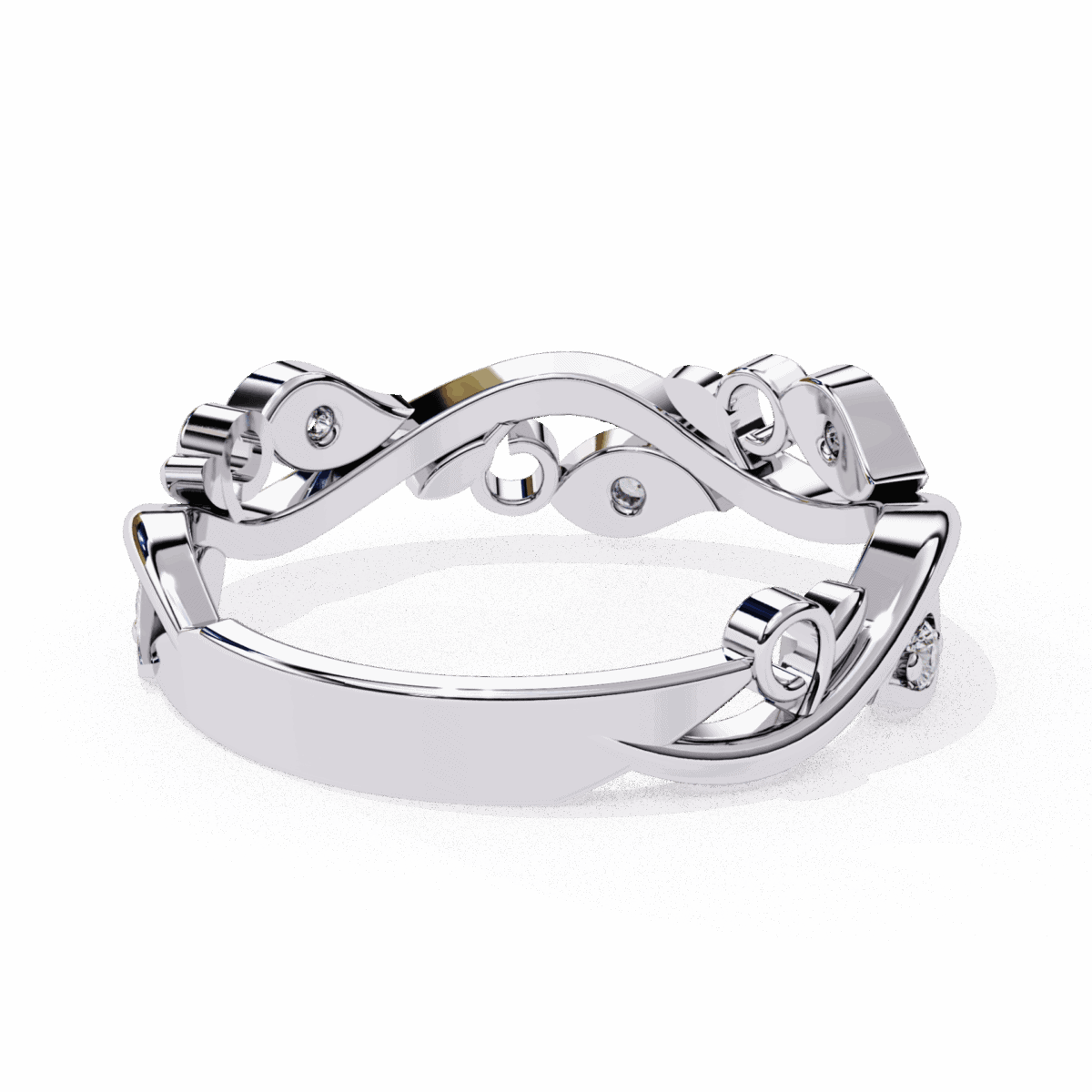 0.1 Carat Round Cut Royale Diamond Band  Image 4