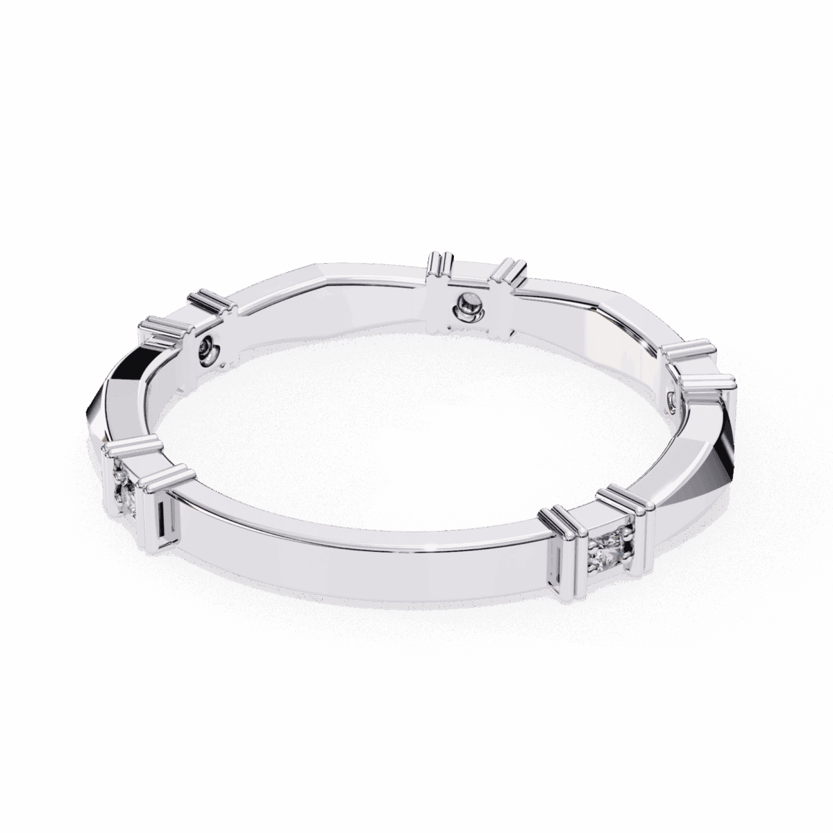 0.1 Carat Round Cut Minimal Diamond Band for Her  Image 2